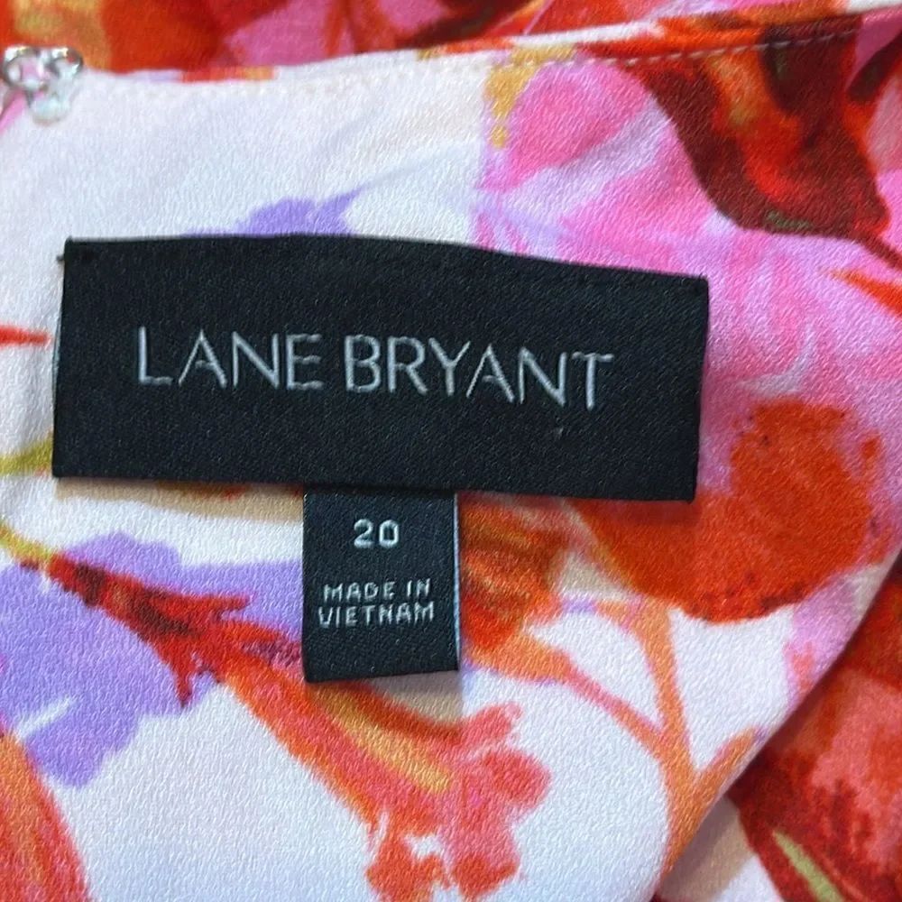 Lane Bryant women’s floral pleated V-neck fit and flare midi dress size 20 - Picture 9 of 12